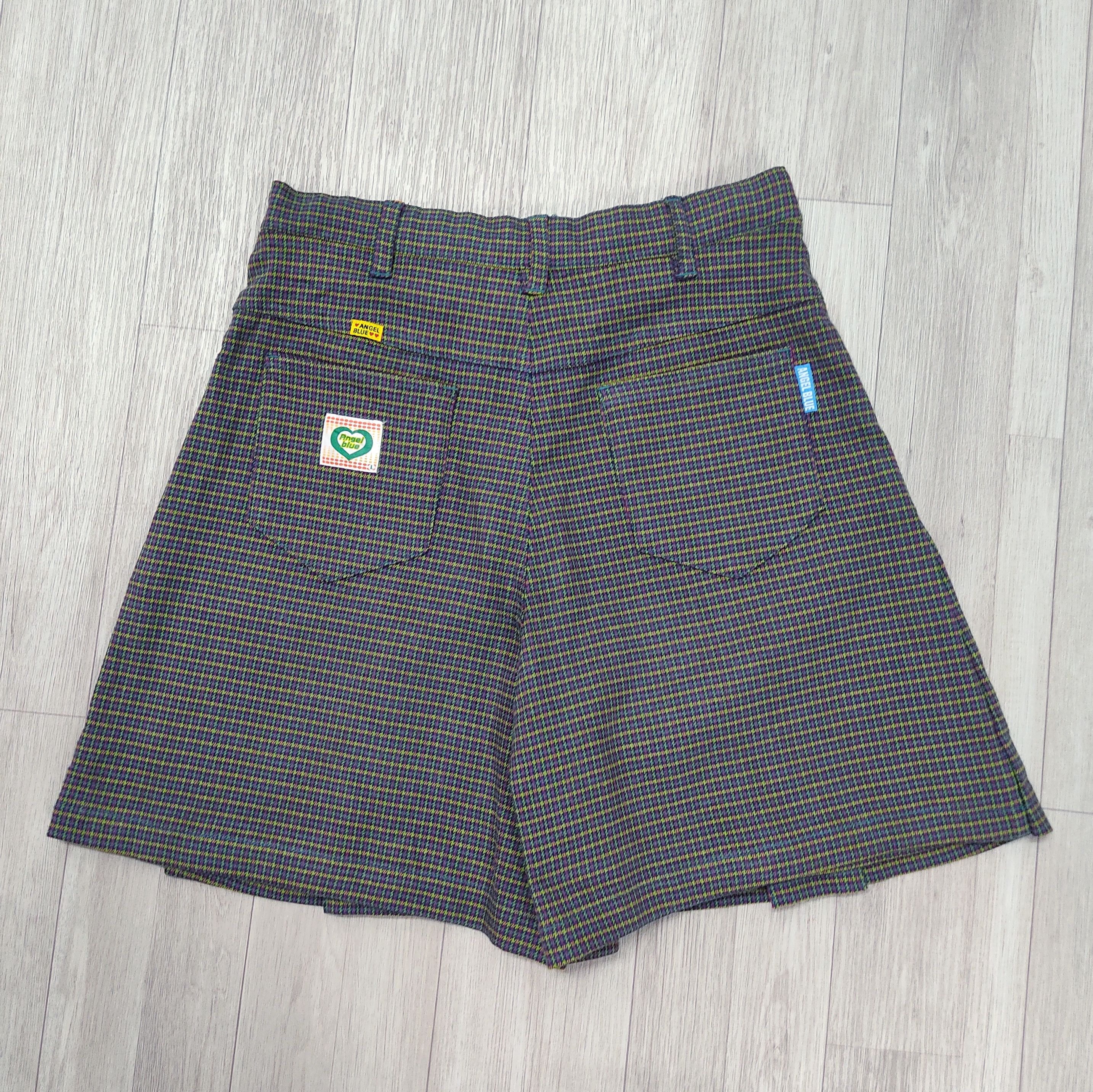 Japanese Brand - ANGEL BLUE Pleated Tartan Checkers Short Pants Skirt - 11