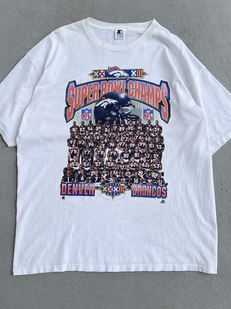 Vintage - STEAL! VTG 1998 Denver Broncos NFL Super Bowl Champions Tee - 1