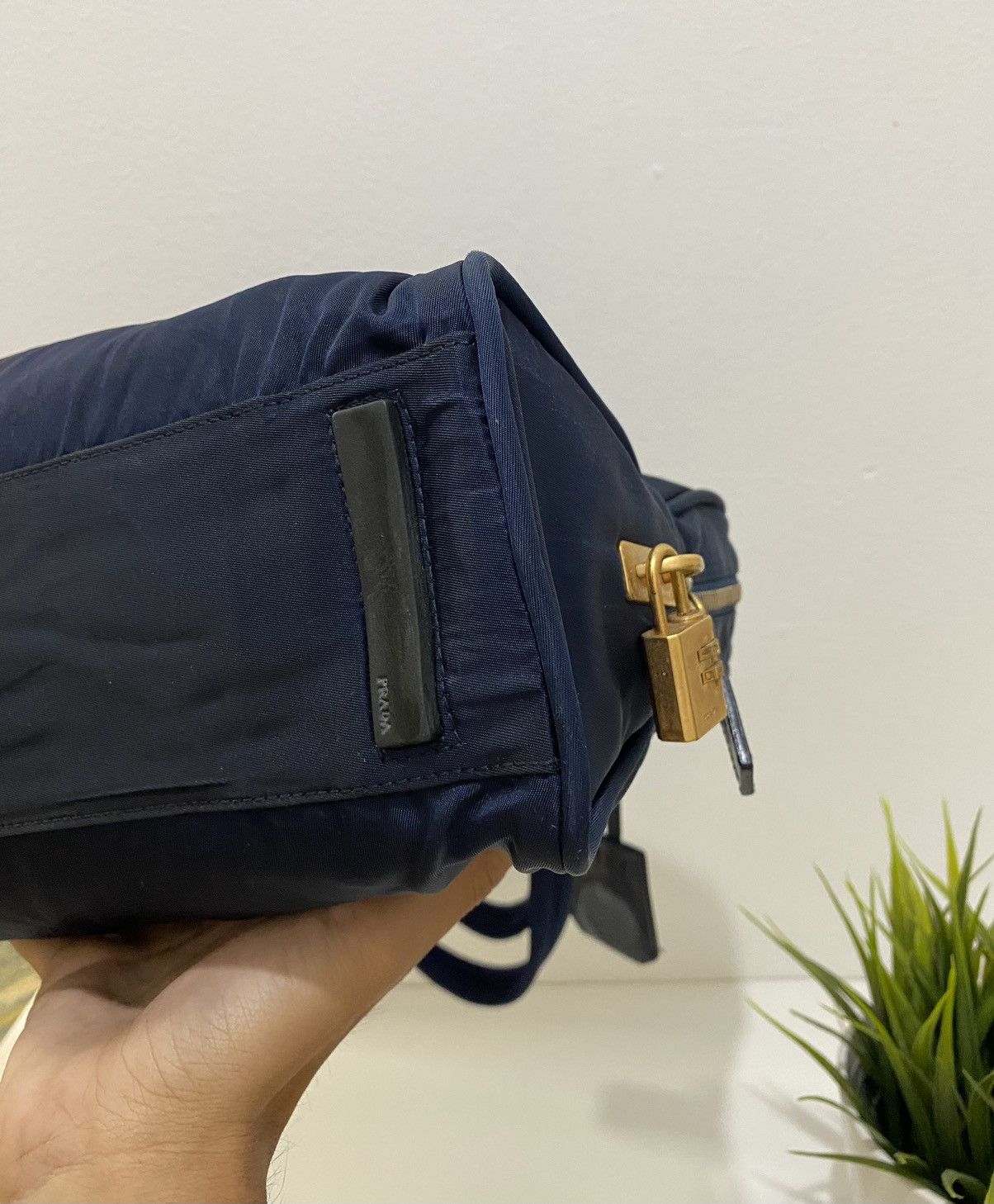 Prada Tessuto Nylon Navy Blue Handbag - 9
