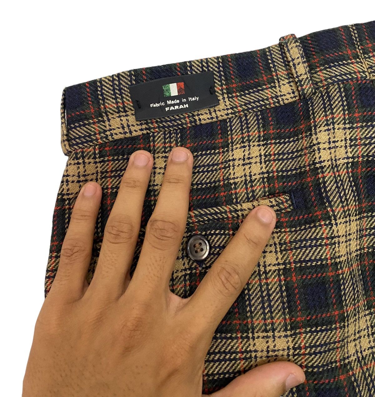 Archival Clothing - 🔥FARAH AW1998 CHECKED PLAID WOOL PANTS MADE IN ITALY - 9