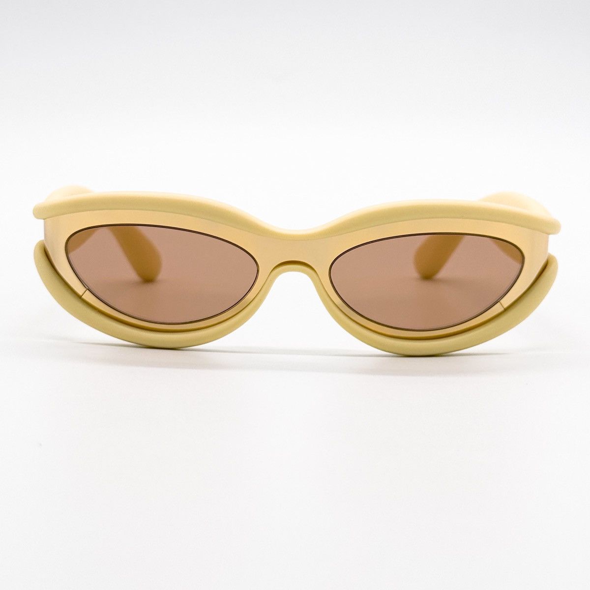 NEW BOTTEGA VENETA BV1211S 005 YELLOW OVAL WOMEN SUNGLASSES - 4