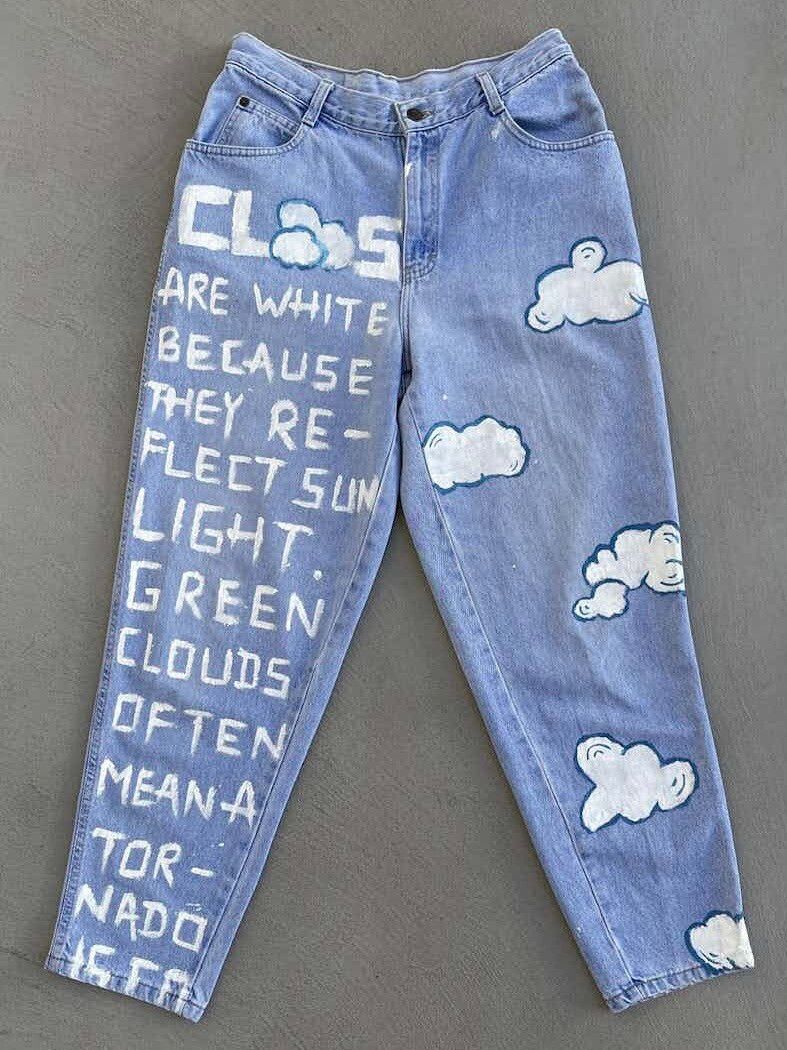 Vintage 1990s Definition of Clouds Paint Denim Jeans - 1