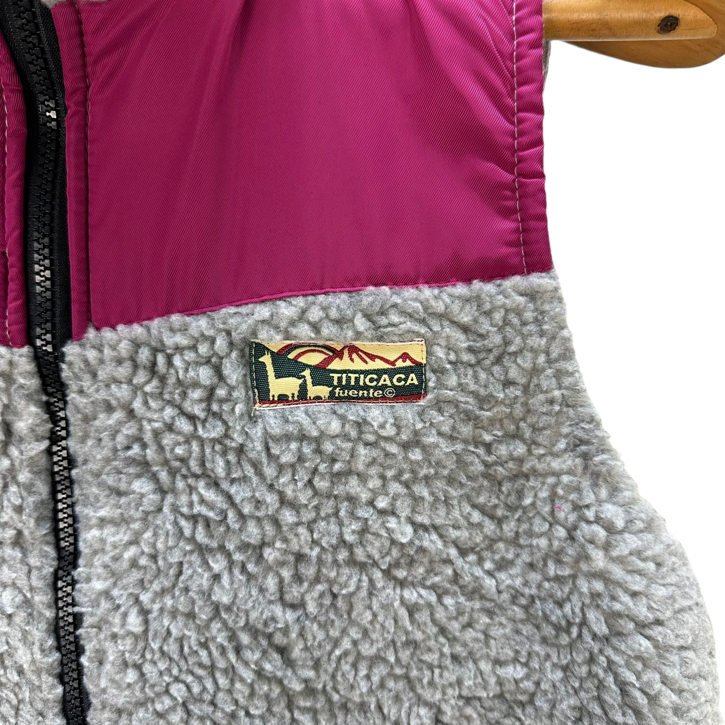 Vintage - TITICACA Deep Pile Fleece Hoodie Vest #9158-64 - 4