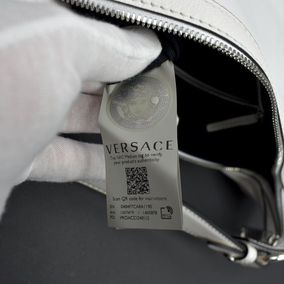 Versace White Leather Medusa Logo Hobo Bag - 11