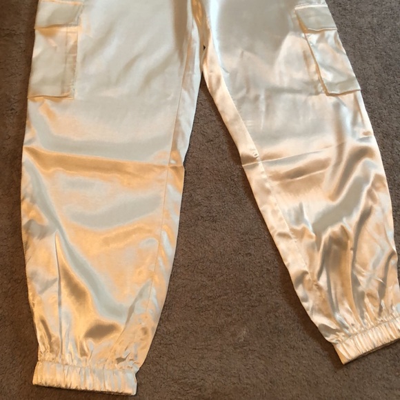 LF White Satin Cargo Pants (Carmar) - 9