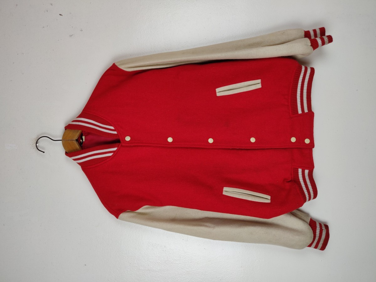 Varsity Jacket - Plain Wool Streetwear Outerwear - 2