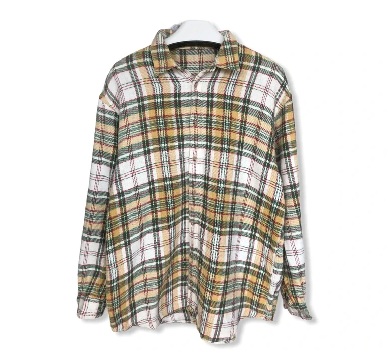 Flannel - Mademoiselle Non Non Plaid Tartan Flannel Shirt 👕 - 1