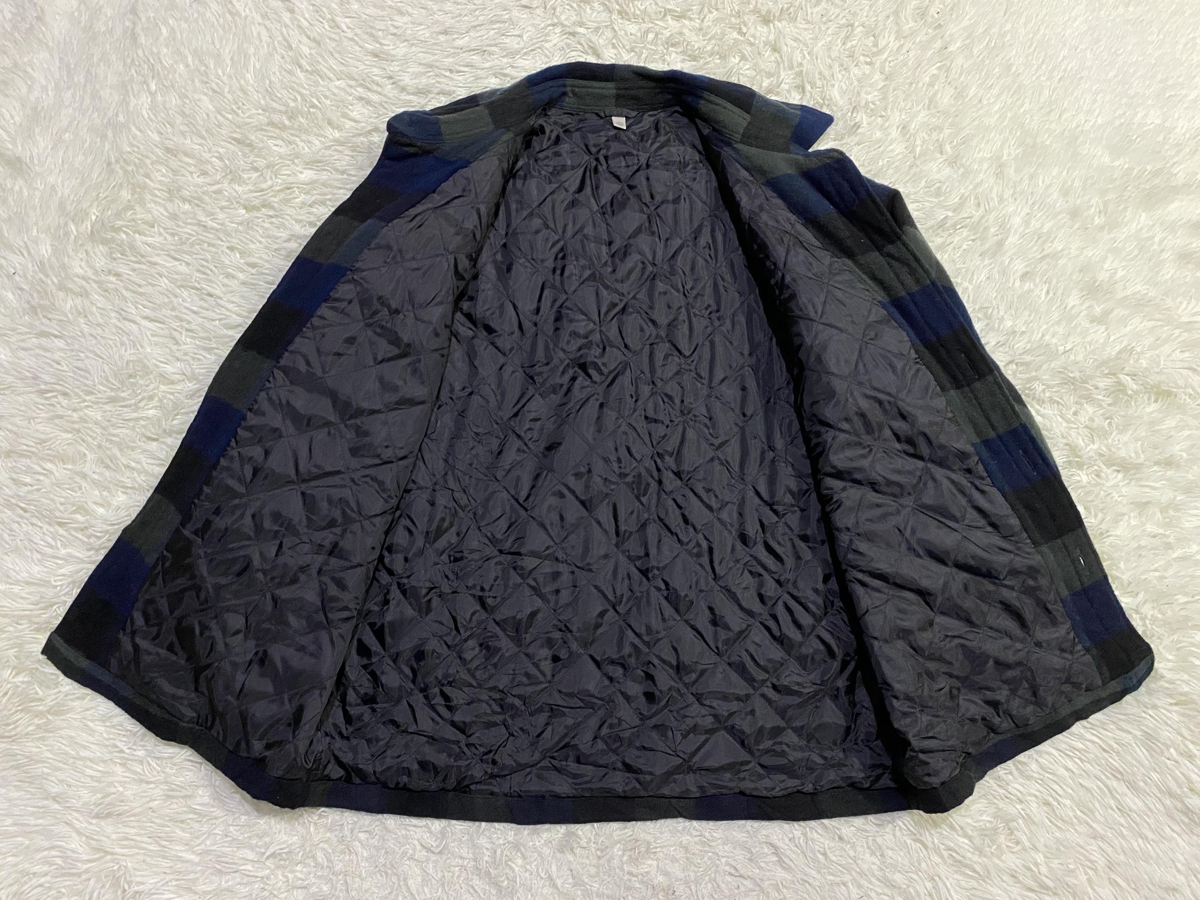 Flannel - Vintage Uniqlo Quilted Wool Blend Checked Flannel - 4