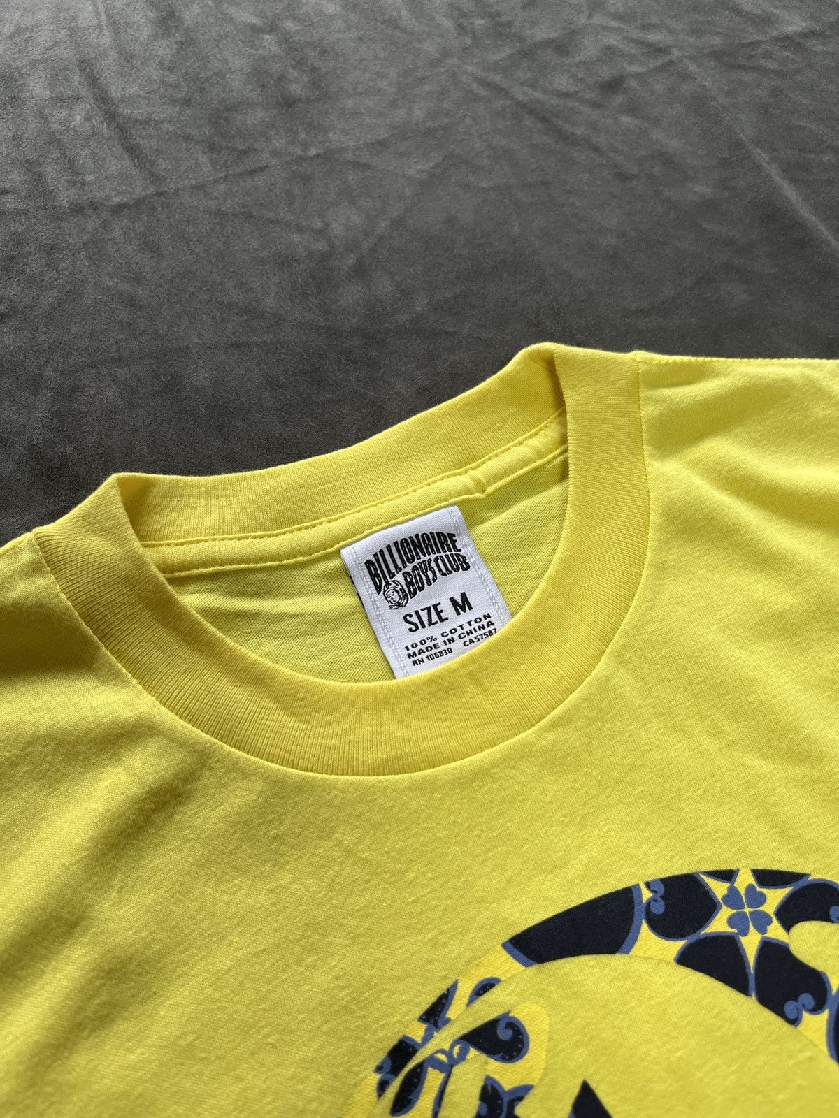 Rare Billionaire Boys Club BBC Helmet Logo Yellow T-Shirt M - 4