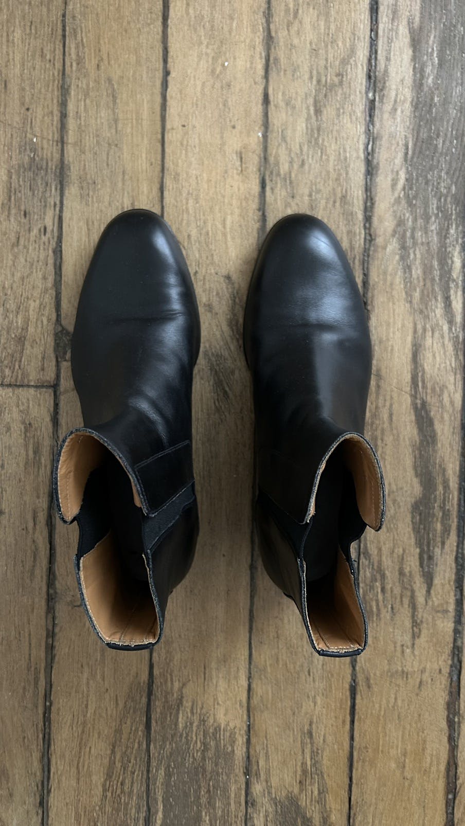 matte black leather chelsea boots . maison margiela . - 3