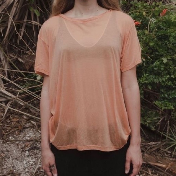 Baserange Silk Alda Orange Cupro Loose Tee NWT - 9