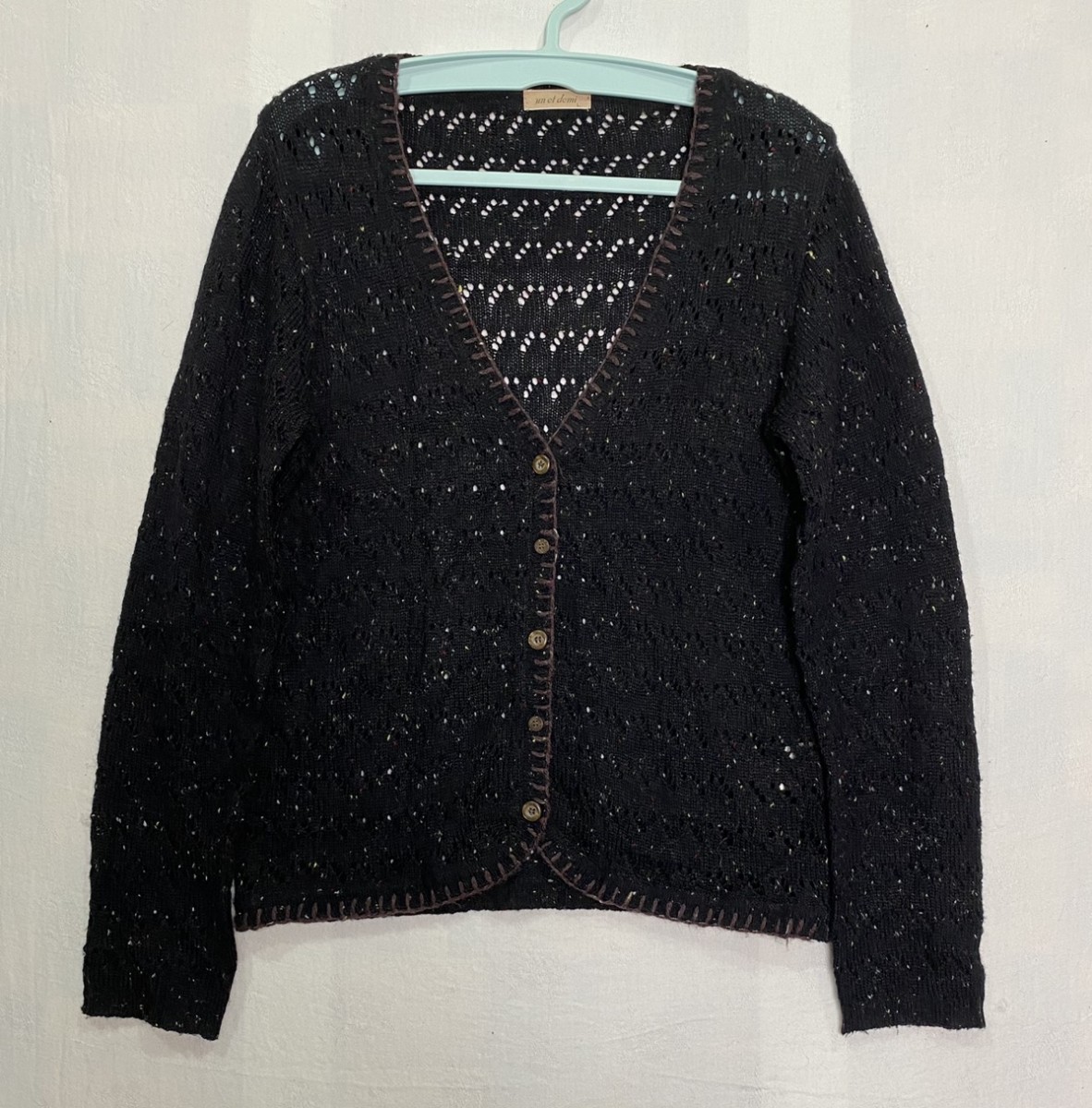 Cardigan - Un Et Demi Crocheted / Knitted Wool Blend - 5