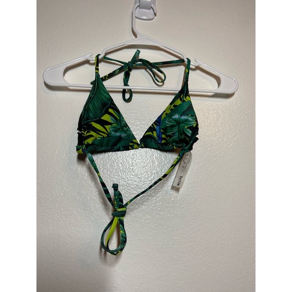 Shein Bikini 3 Piece Set Coverup Palm Leaf Green Large - 2