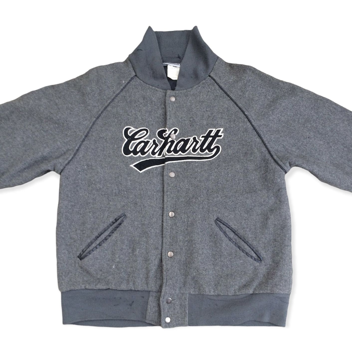 vintage carhartt wool varsity jacket - 4