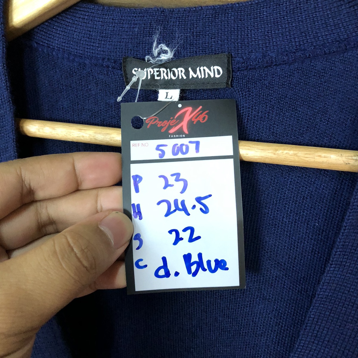 Cardigan - Superior Mind Dark blue Cardigan knitwear #5007 - 7