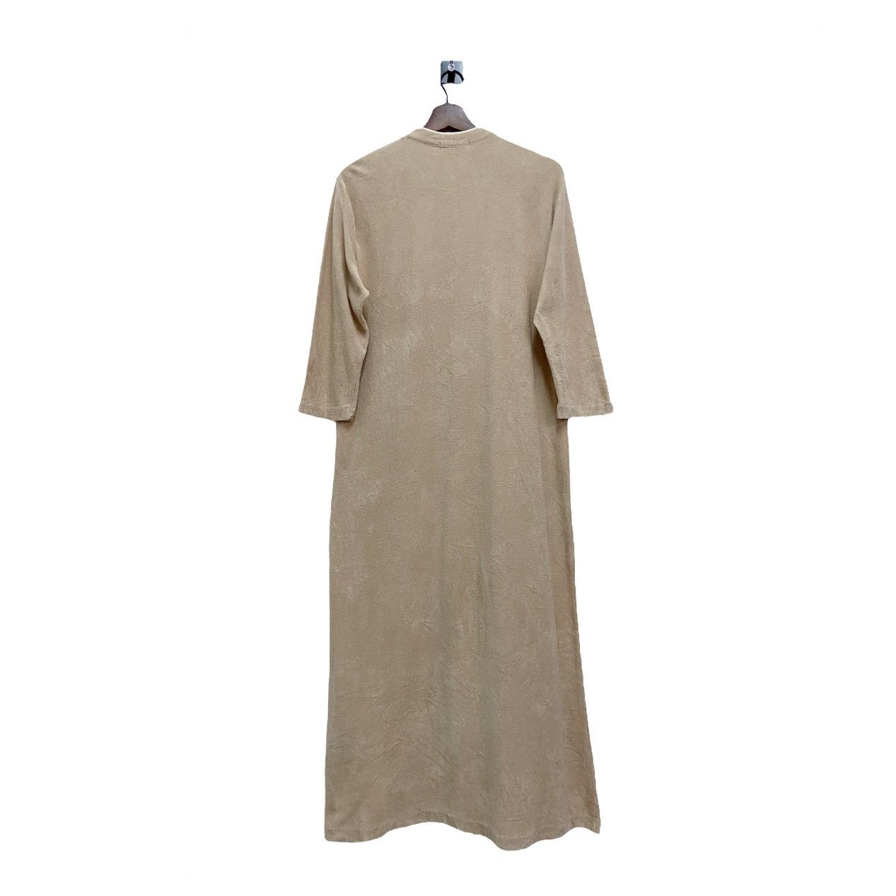 Y’s Chinese Tie Button Long Dress Fleece - 2