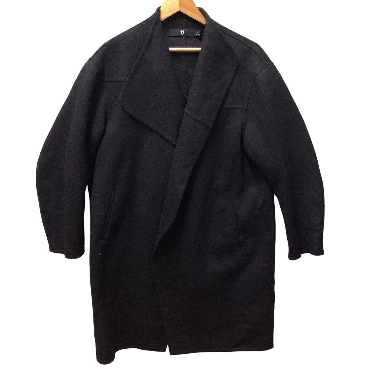 Uniqlo x jil sander +J black wool coat - 1