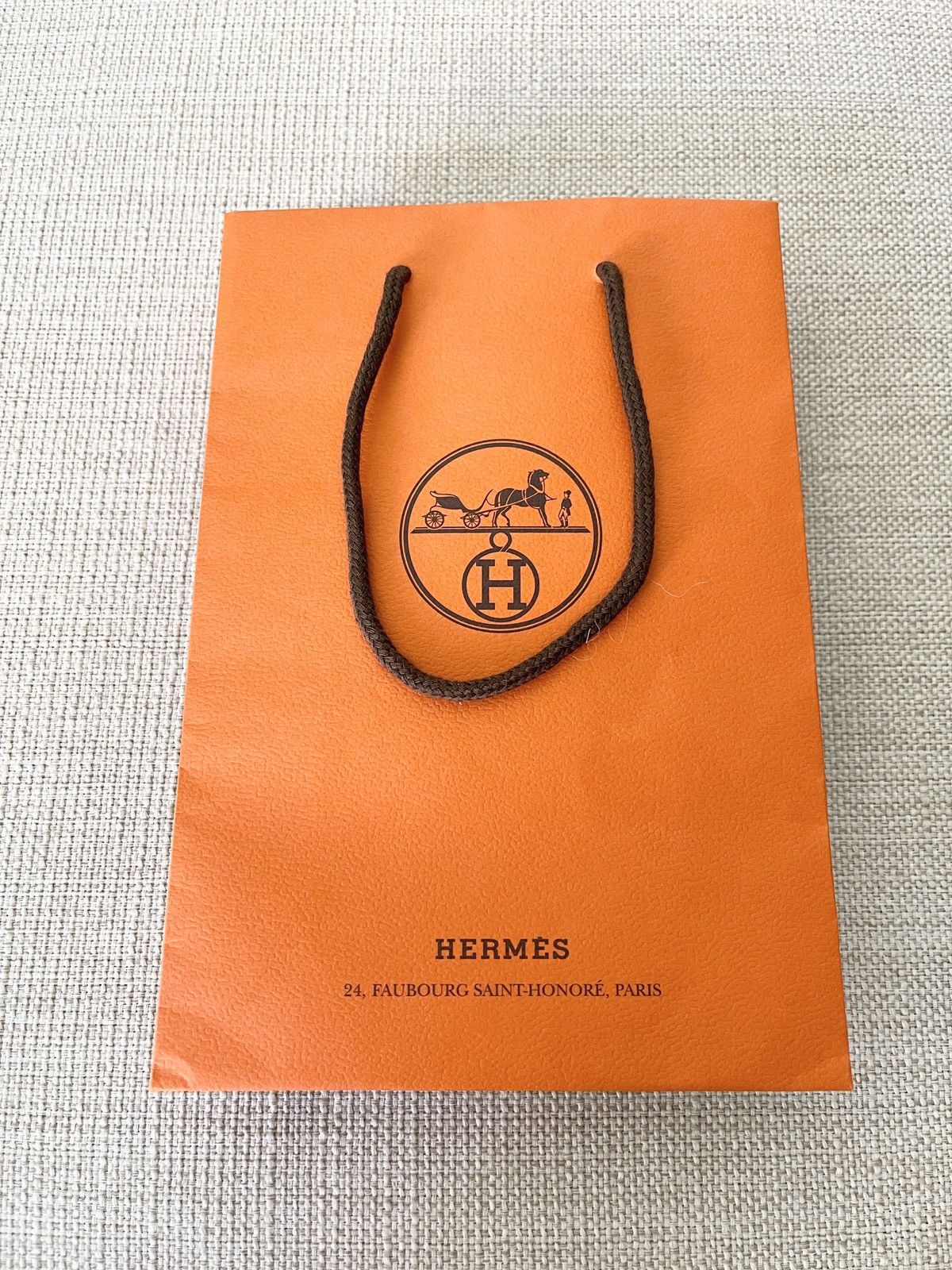 Authentic Hermes Orange Small Shopping Bag - 2