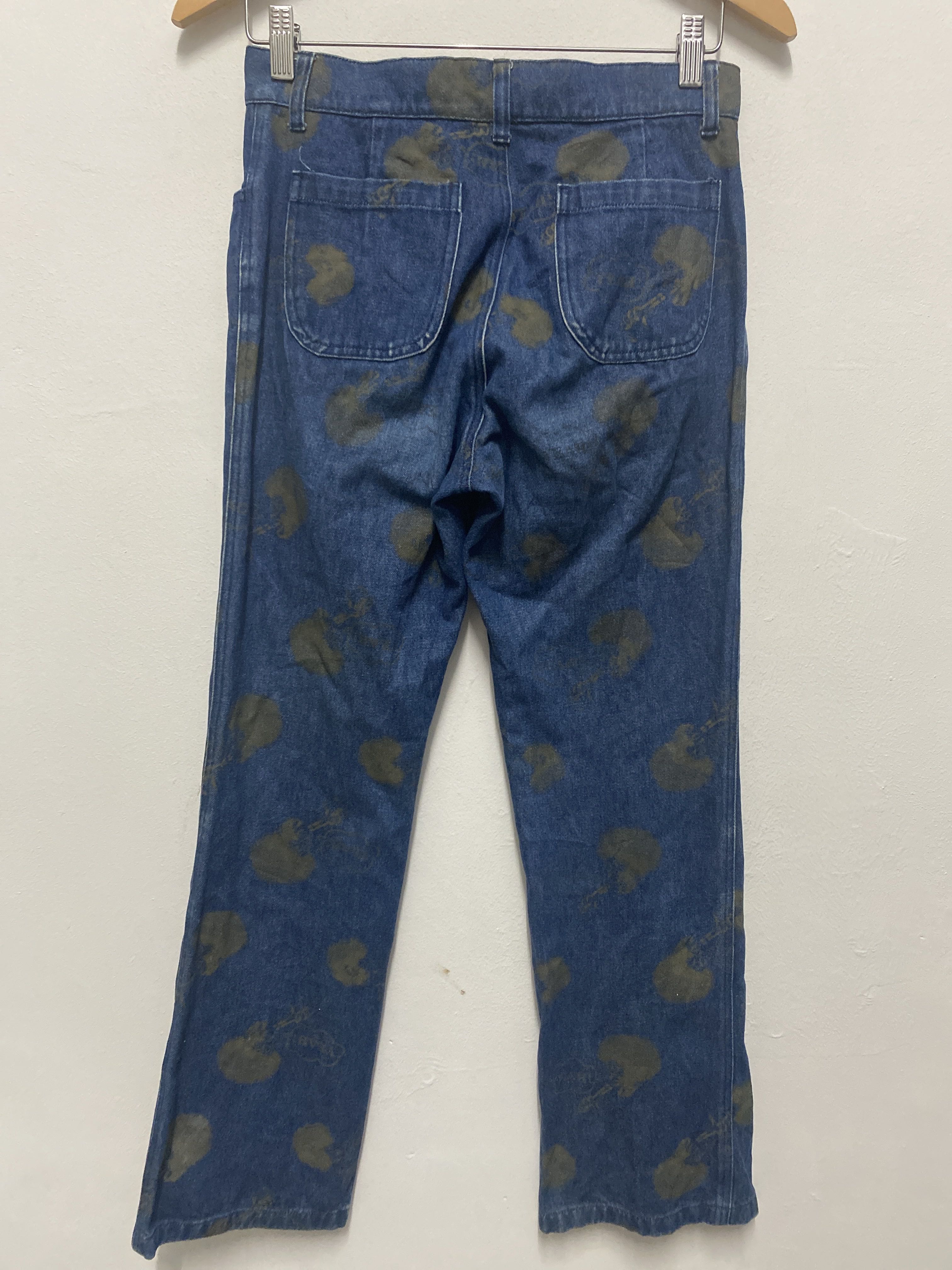 Algonquins All-Over Jellyfish Print Denim Pants – Rare Gothic Japanese Streetwear - 2