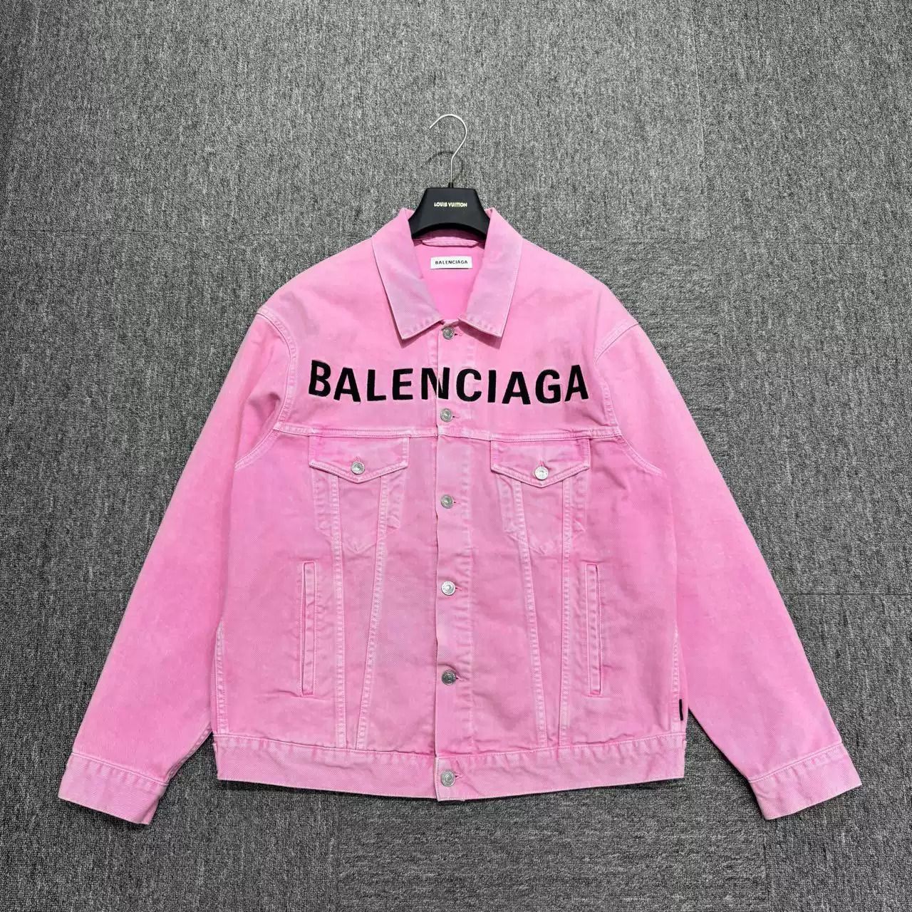 Balenciaga Pink Denim Jacket Oversized - 1