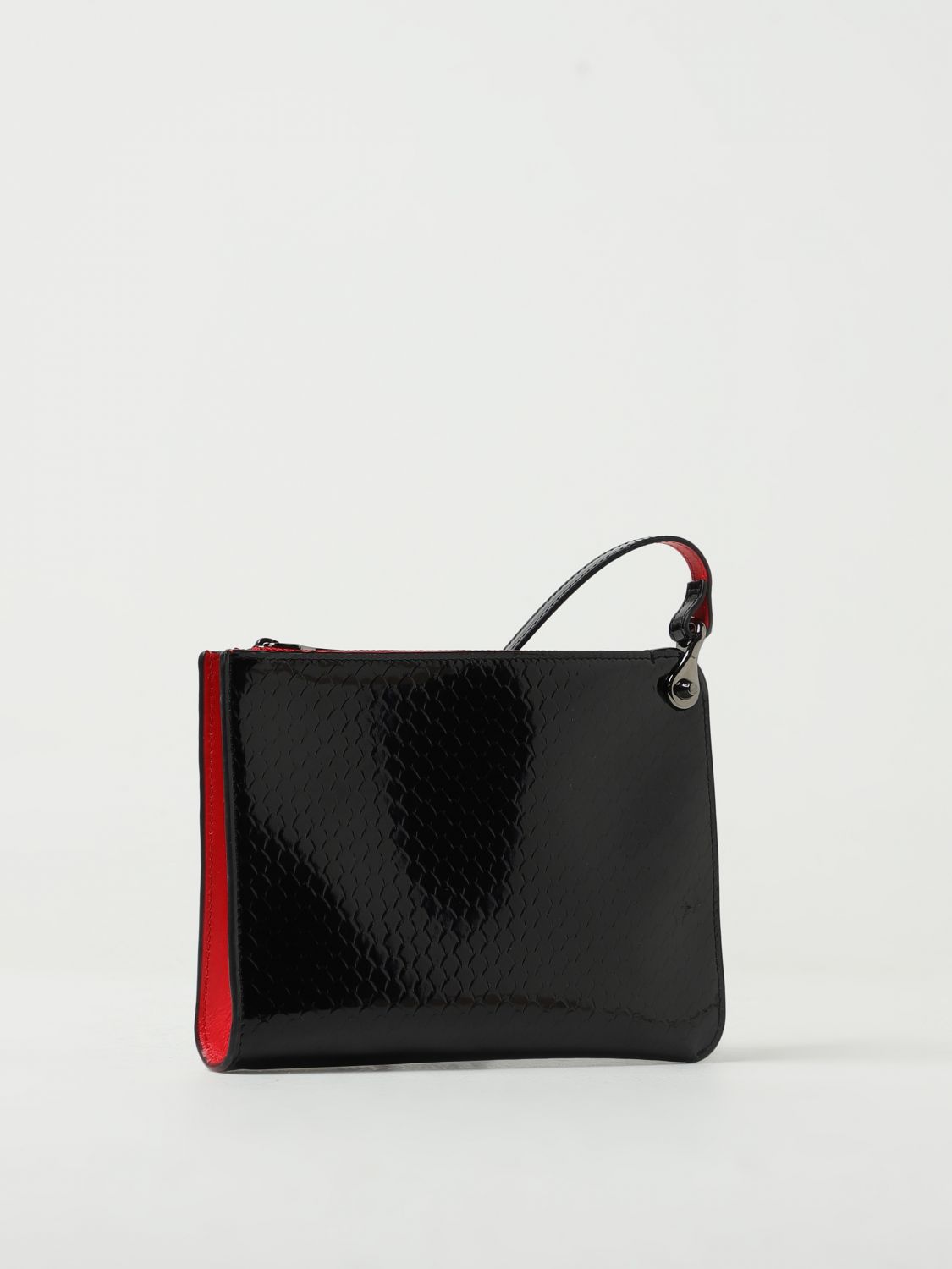 Embellished snake-effect patent-leather pouch - 2