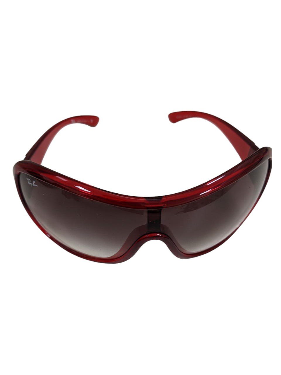 RAYBAN SHIELD SUNGLASSES RB 4099 607/8H 2N CRYSTAL RED WHITE - 2
