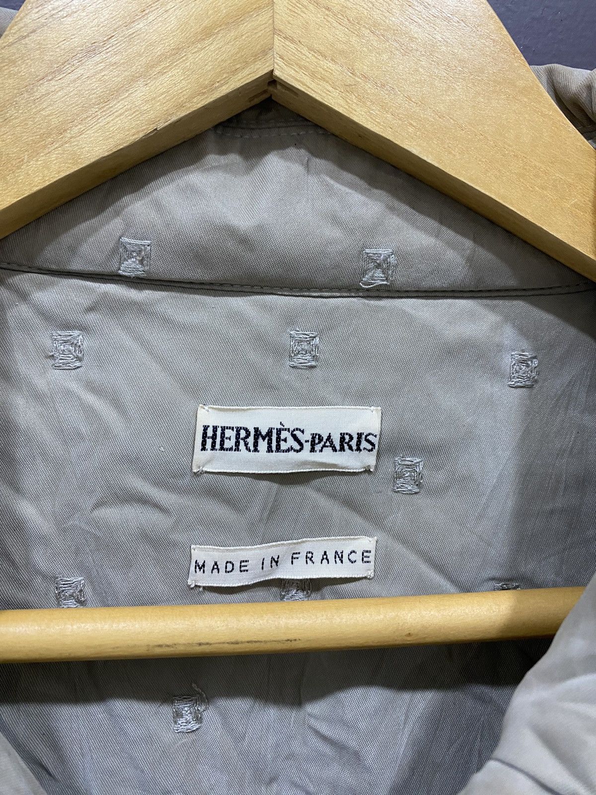 Authentic Hermès Jacket Beige Quilted France 42 Coat - 8