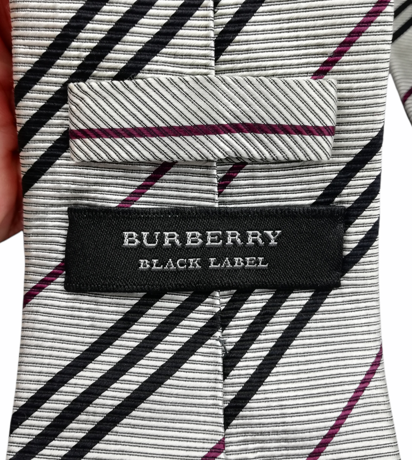 Burberry's Black Label Classic Cut Pattern Silk - 6