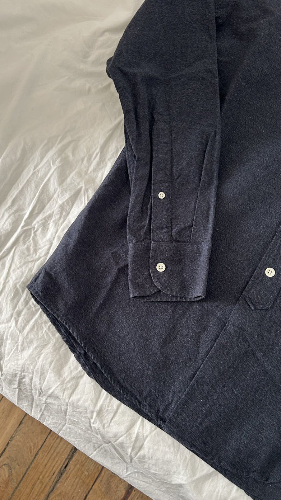 new and never worn . navy black button up shirt . large - 4
