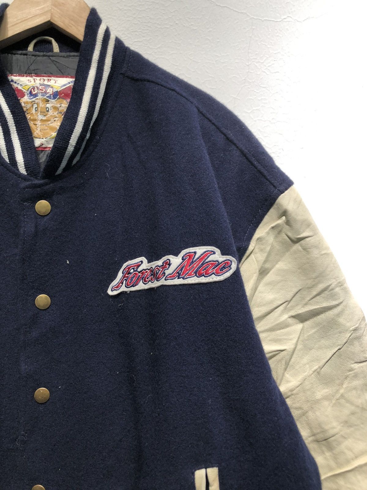 Vintage - AJ1 Forest Mac World Natural Association Varsity Jacket - 3