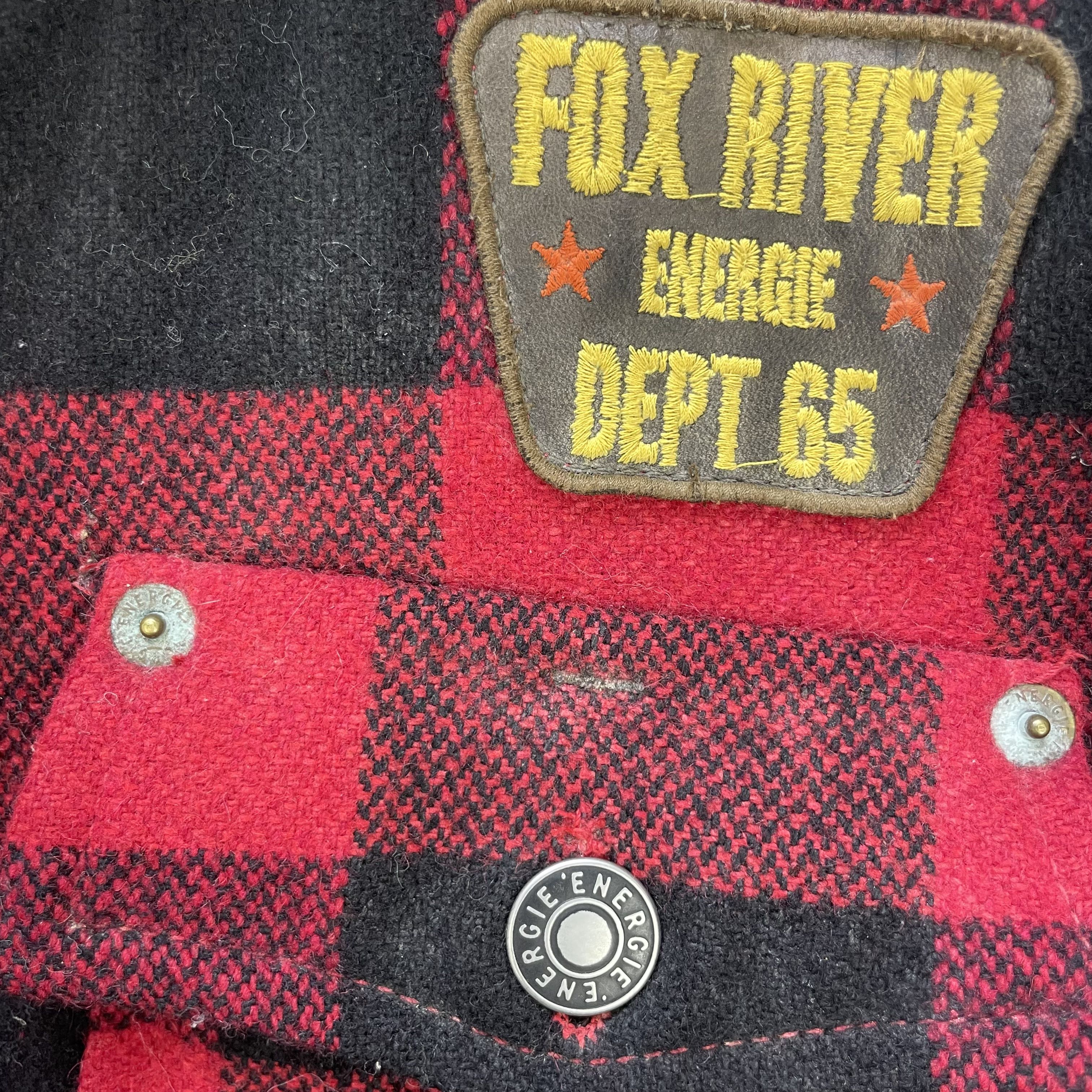 Vtg Energie Gold X Sixty Fox River Pacth Buffalo Plaid Shearling Jacket - 8
