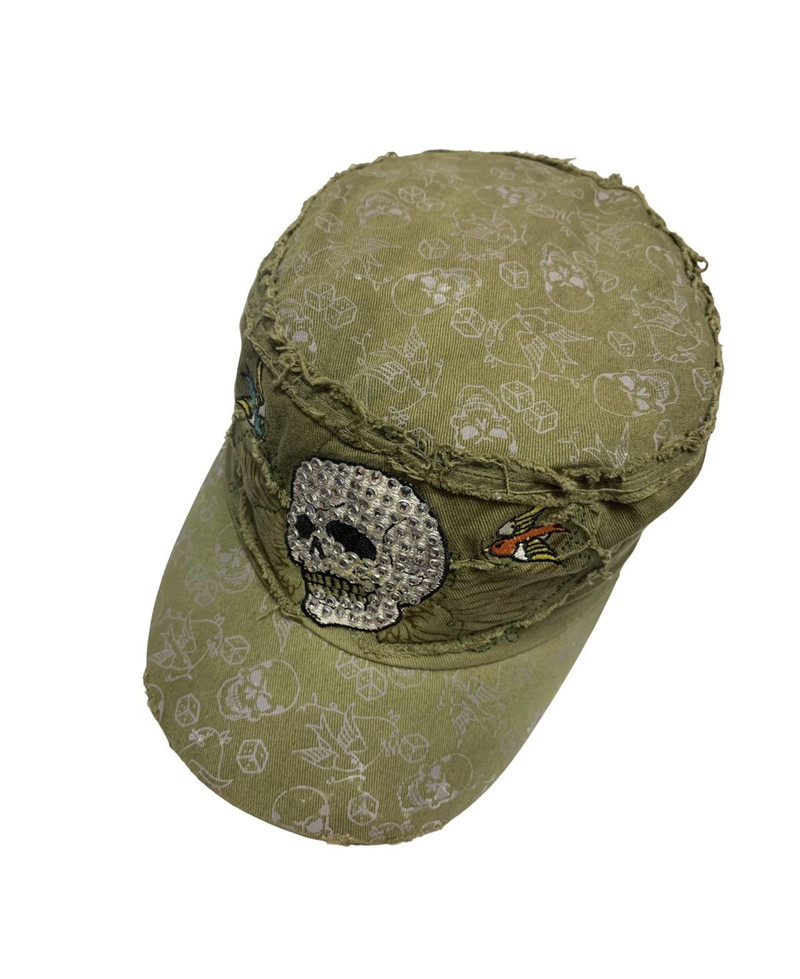 Japanese Brand LEADER Skull Swarovski Hat - 1