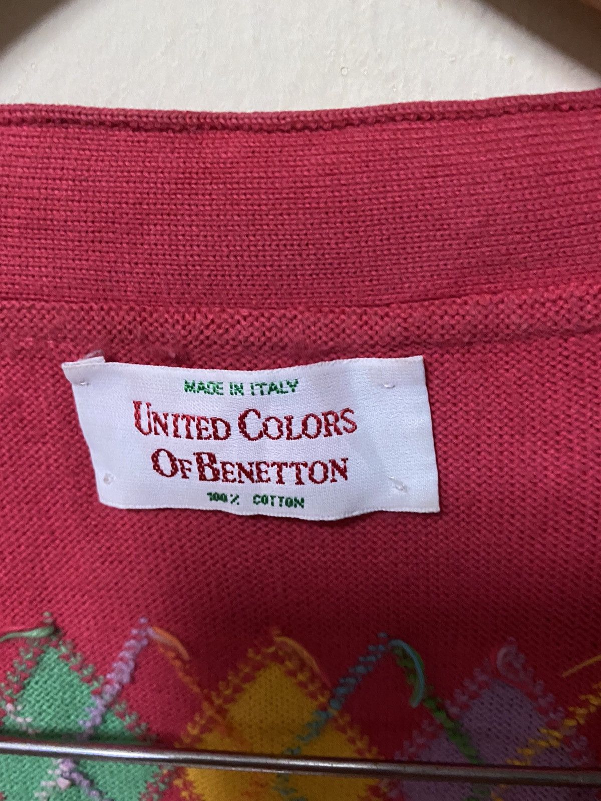 Vintage United Colors of Benetton Multicolor Knit Cardigan - 5