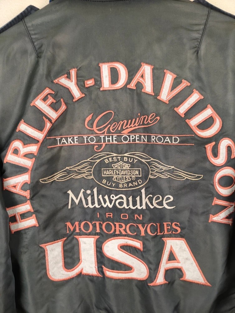 Vintage - Vintage Harley Davidson Embroided Logo Bomber Jacket - 6