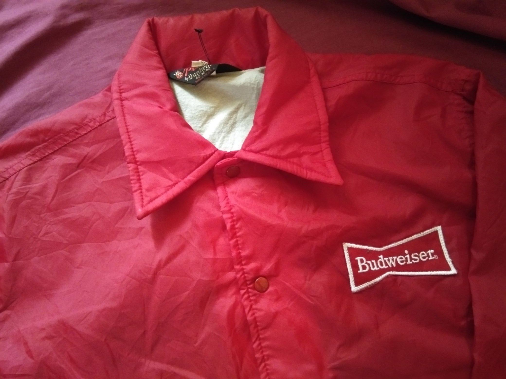 Vintage - VTG 70s 80s Budweiser Lined windbreaker Made in USA - 2