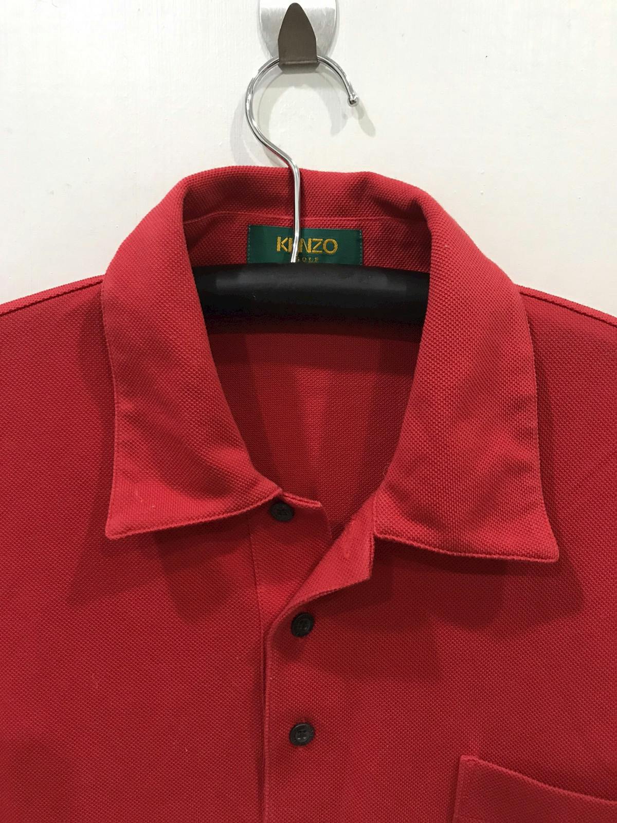 KENZO Japanese Designer Red Polo Shirt - 2