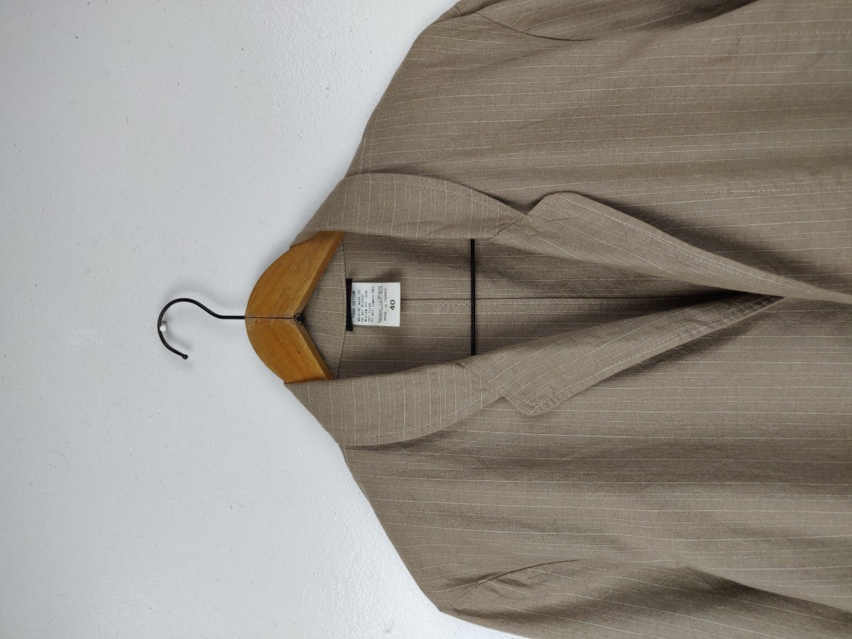 Casual Jacket - Le Lude France Small Stripes Long Jacket Parka - 2