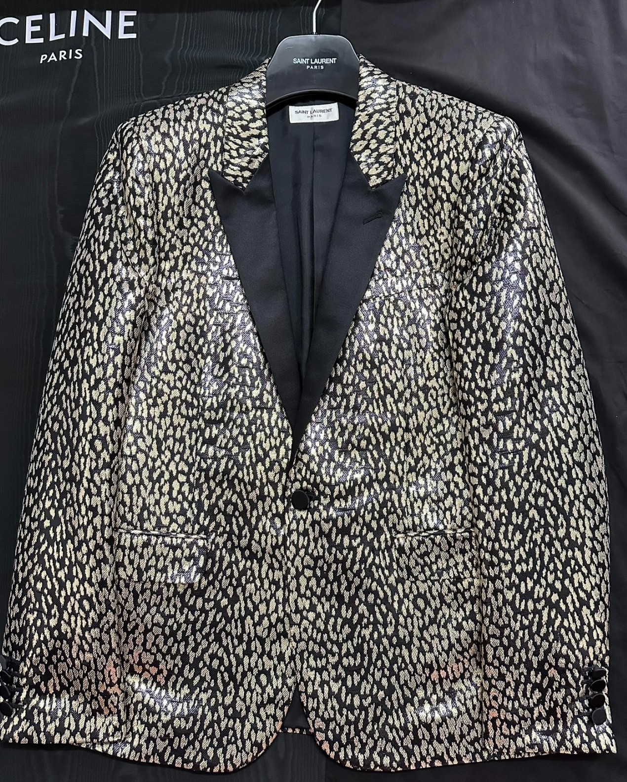 Saint Laurent 14ss show leopard print smoking suit