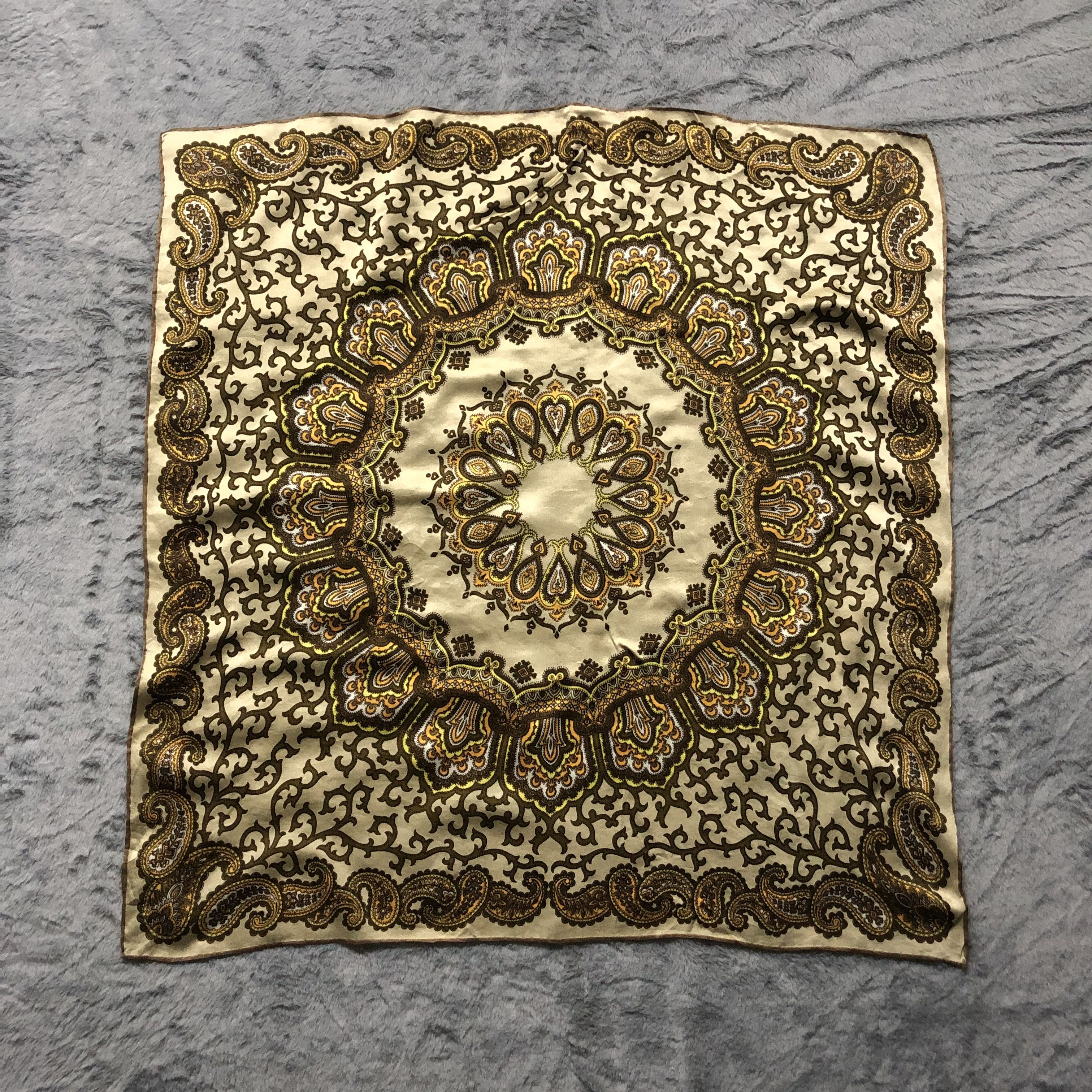 Vintage Paislee Silk Scarf 30x30 #202-H - 3