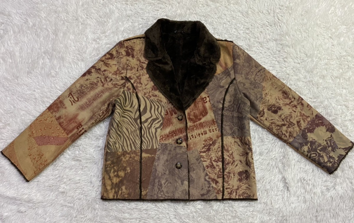 Japanese Brand - Chic Fleur Faux Fur Lined Fullprint Jacket - 1