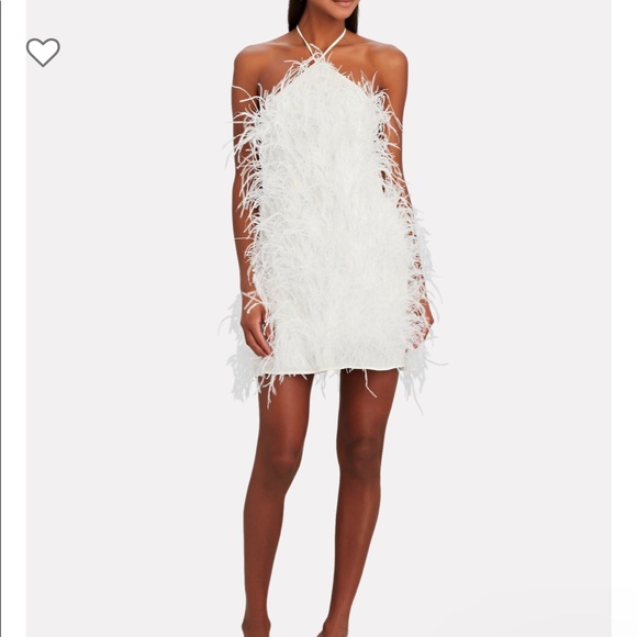 Cult Gaia Valé Ostrich Feather Halter Mini Dress - 7