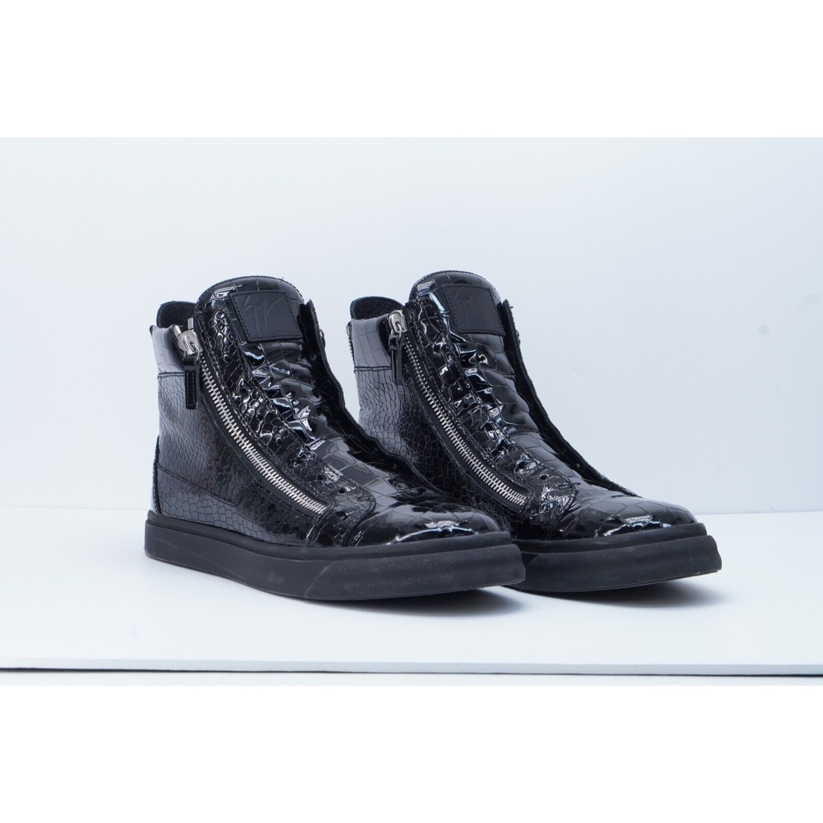 Giuseppe Zanotti Sneaker Black Crocodile Leather Double Zip - 3
