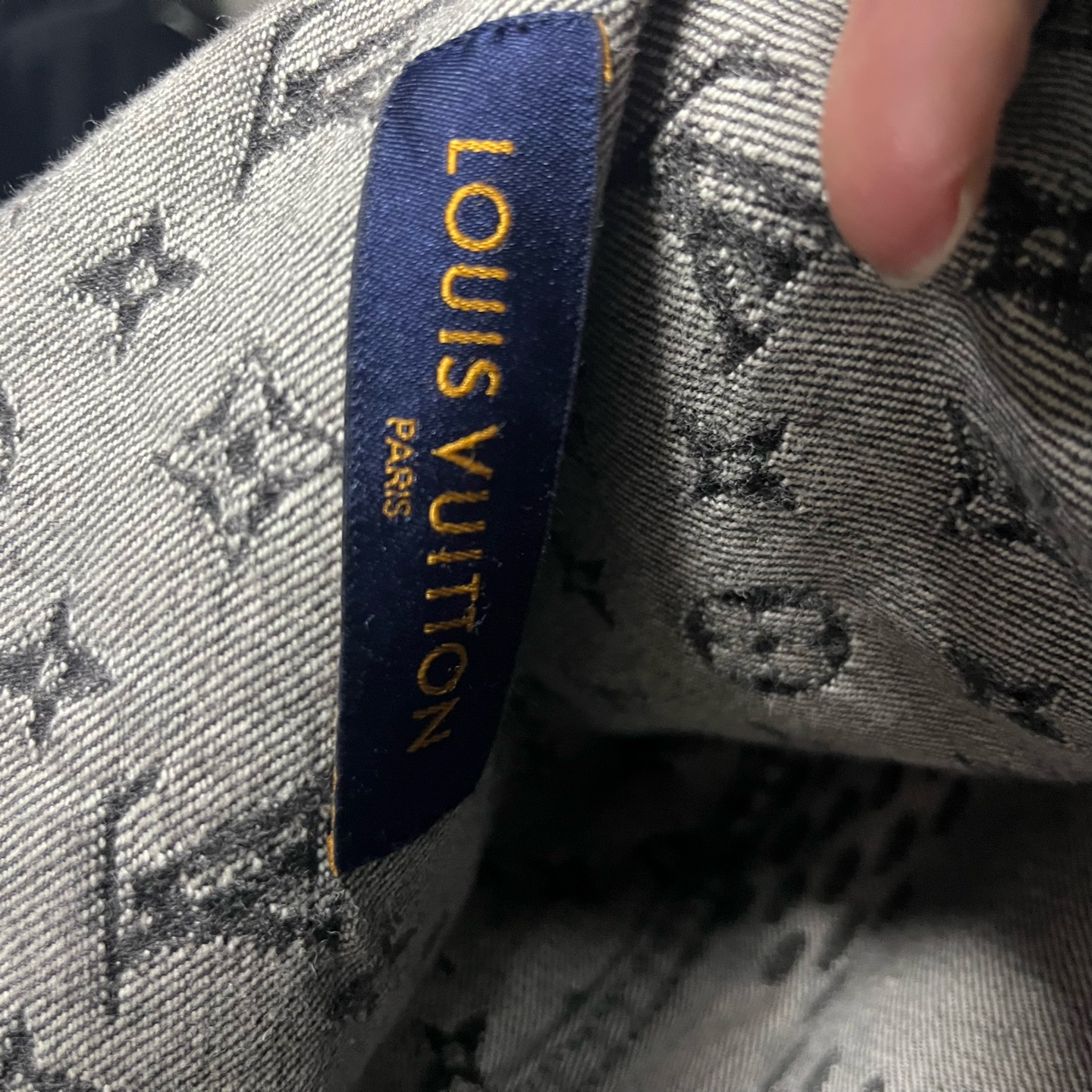 Louis Vuitton] Black monogram print casual denim jacket - 3