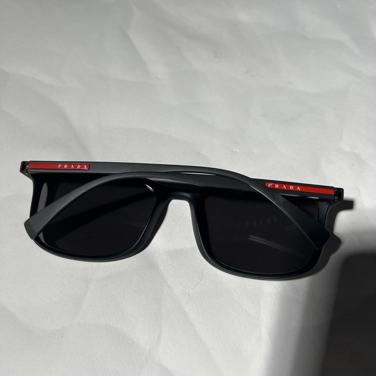 Prada Men's Black and Red Sunglasses - 1