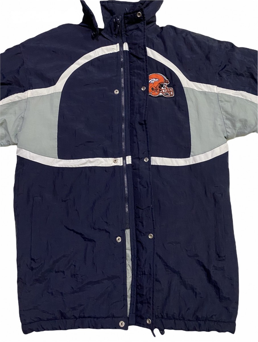 Nfl - Broncos Detachable Hoodie Quilted Nylon Long Jacket - 8