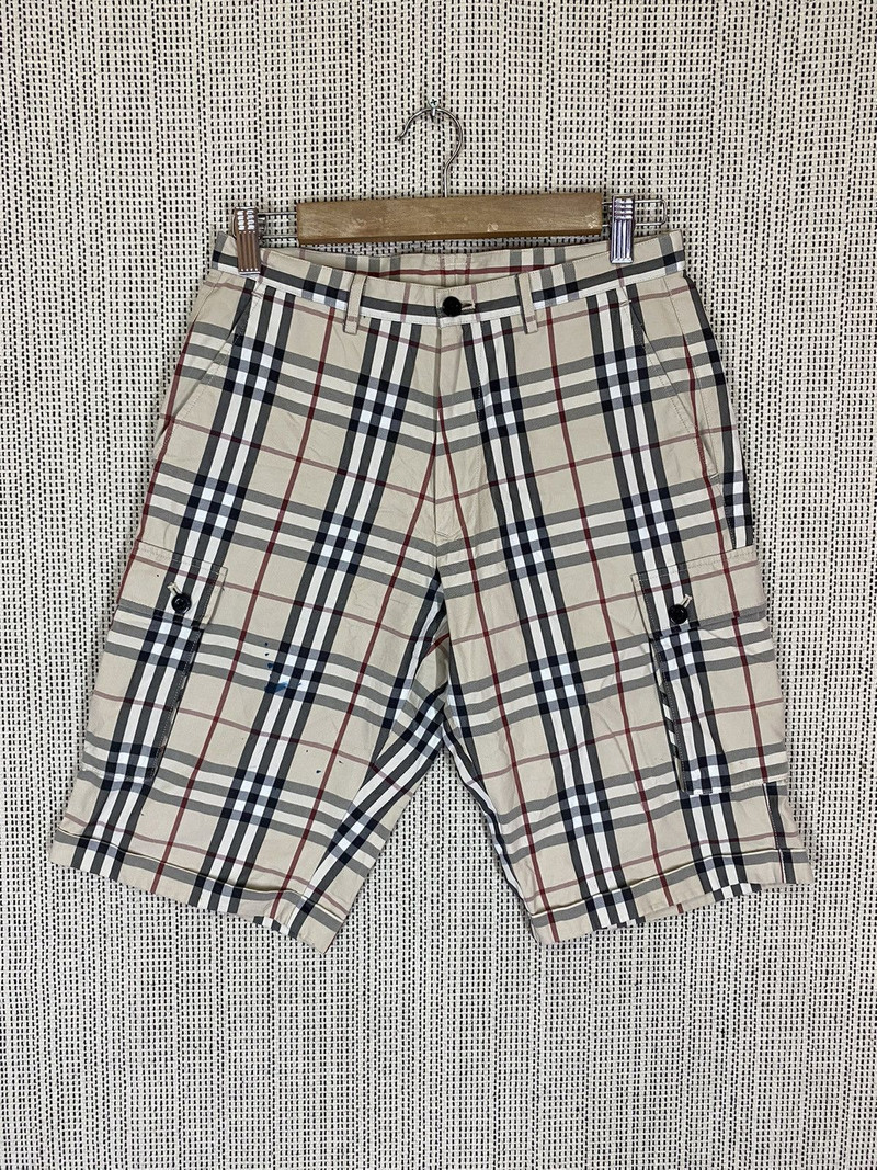 ‼️BURBERRY BLACK LABEL CARGO SHORT PANT NOVACHECK SPLITCOLOUR - 1