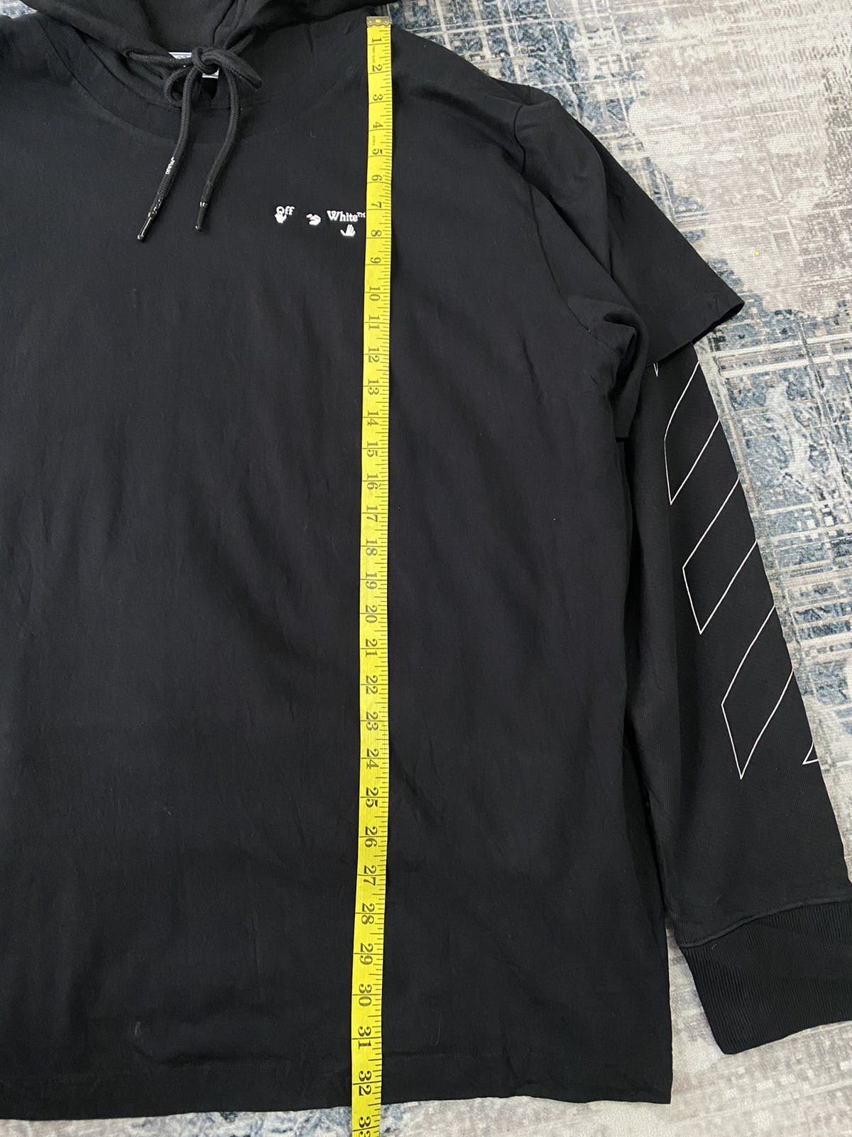 Off-White Virgil Abloh Hoodie Double Layer Connected T-Shirt - 14