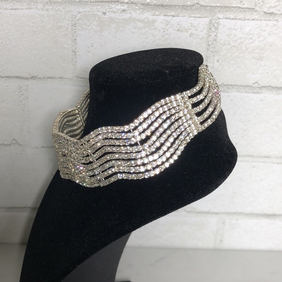 Rhinestone Choker Necklace Formal Costume Jewelry - 3