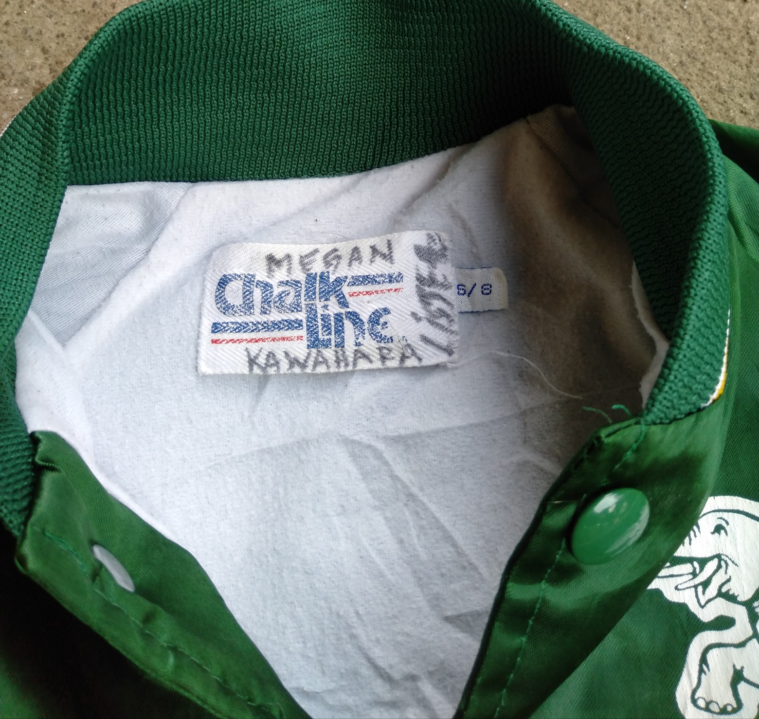 1989 Chalkline Oakland Athletics Arch Spellout vintage satin jacket - 15
