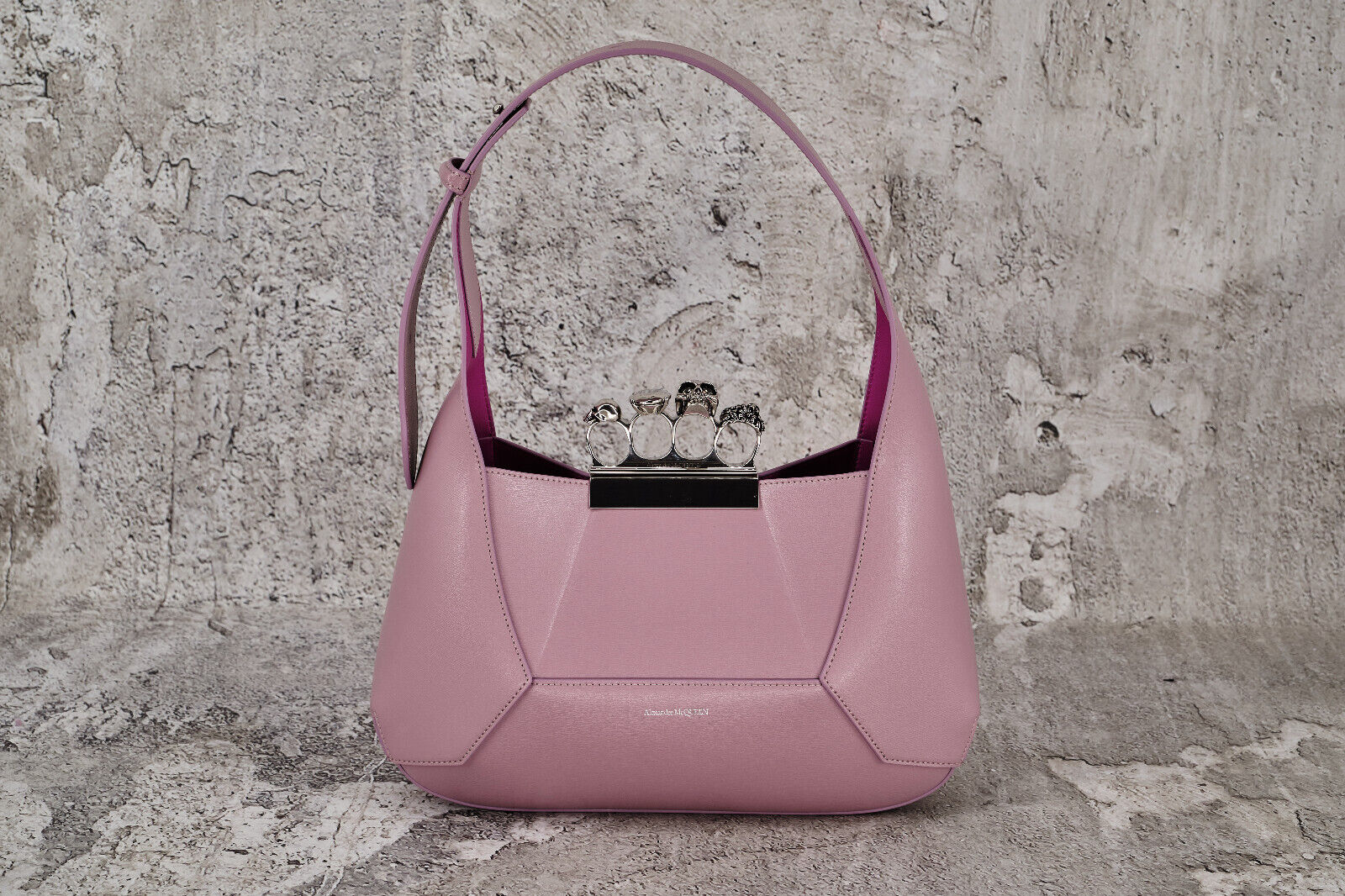 Brand New in Box Alexander Mcqueen Jewelled Hobo Leather Tote Bag in Antique Pink, 2890$ - 9